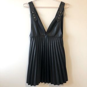 ZARA Faux Leather Pinafore Dress
